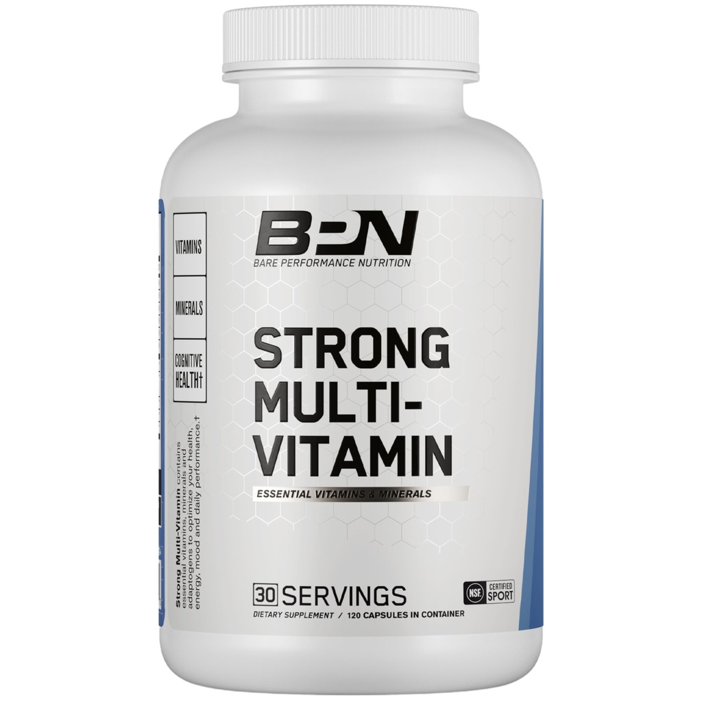 BARE PERFORMANCE NUTRITION, BPN Strong Multi-Vitamine, Foundational Health, Verbeterde Mood en Slaap, Adaptogenen, Verbeterde Cognitive Health