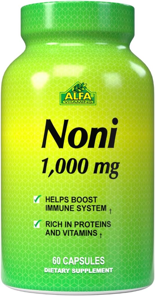 ALFA VITAMINS Noni 1000 Mg 60 Capsules - Tonic voor optimale werking van het lichaam - Antioxidant