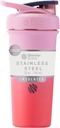 BlenderBattle Sport Slanke geïsoleerde roestvrij stalen Shaker fles met draad whisk, 25-Ounce, Flamingo Ombre 