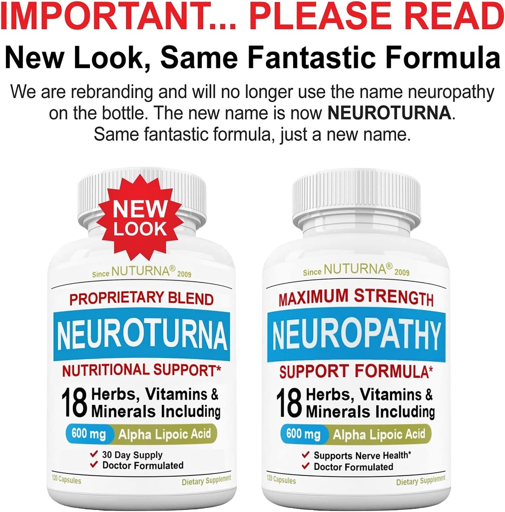 (3 Pack) Neuropathie Ondersteuning Supplement met 600 mg Alpha Lipoïnezuur - Benfotiamine, Perifere, Voeten, Handvingers Benen Toe, Beste Maximale sterkte Natuurlijke Vernieuwing Vitaminen - 360 Caps, 90 Days