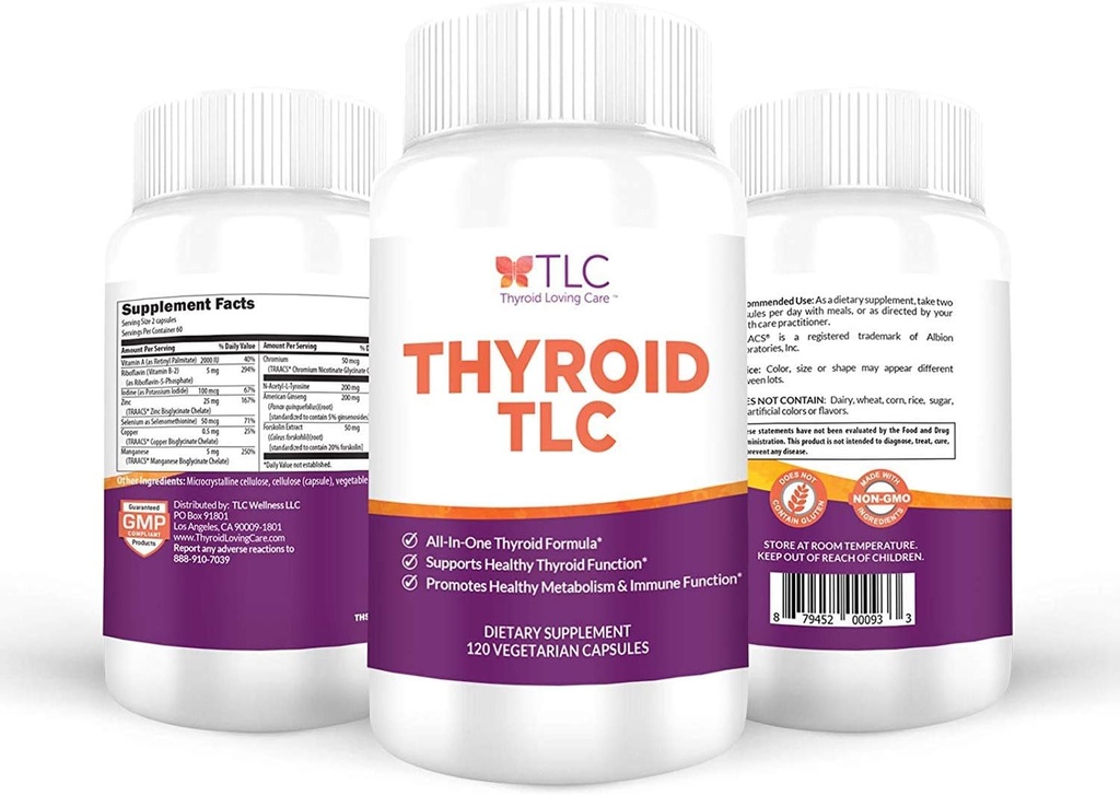Schildklier TLC - All-in-One Thyroid Support Formula met Jodium, Selenium en Magnese (120 Vegetarische Capsules)