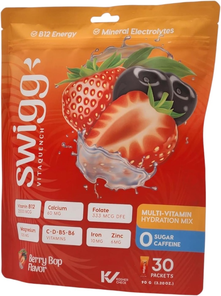 Elektrolyten Poederverpakkingen Dagelijks Multi Vitamin Water Hydration Packet Poeder Geen Suiker 2500 mcg B12, C + D + B6, Folaat, IJzerzink + Meer