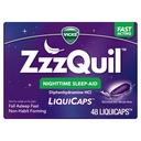 ZzzQuil, Nachtslaaphulp LiquiCaps, 25 mg Difenhydramine HCl, nr. 1 Sleep-Aid merk, Non-Habit vorming, Val Slaap Snel, 48 Tellen