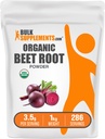 BulkSupplements.com Organic Beet Root Powder - Superfood Supplement, Beet Root Supplements - Vegan & Glutenvrij, 3,5 g per portie, 1kg (pakket van 5) (11 lbs)