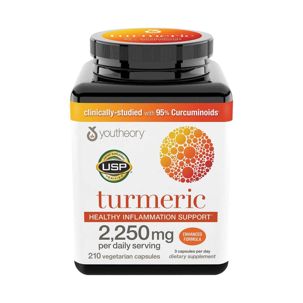 Jeugdige Kurkuma Gezonde Ontsteking Ondersteuning, Verbeterde Formule (2250mg per Dagelijkse Serving) 210 Tellen (Pack of 1)
