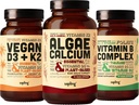 Algen Calcium & Vegan D3 + K2 & Vitamin B Complex B Bundel - Calciumsupplement van Red Algen, 4000 IE Vitamine D3 en 100 mcg Vitamine K2, Essentiële B Vitaminen