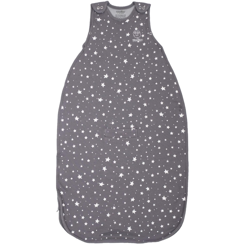 Woolino peuter slaapzak, 4 seizoenen, Merino Wool en biologisch katoen, Baby slaapzak, 2-4 jaar, Star Gray
