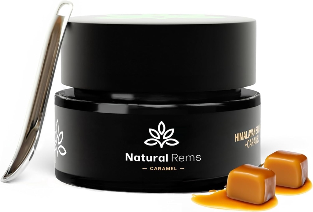 Natuurlijke Rems Caramael Flavored Biologische Shilajit - Pure Himalaya Biologische - Pure Fulvic Acid Supplement - Shilajit Energie en Focus Supplement - Holistische Health Supplementen...