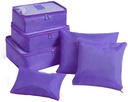 6 Set Packing onder Bed Storage Cubes Containers Low Profile On Bagage Travel Packing Organizers Housekepping Storage Kleding Opslag Bag(Purple)
