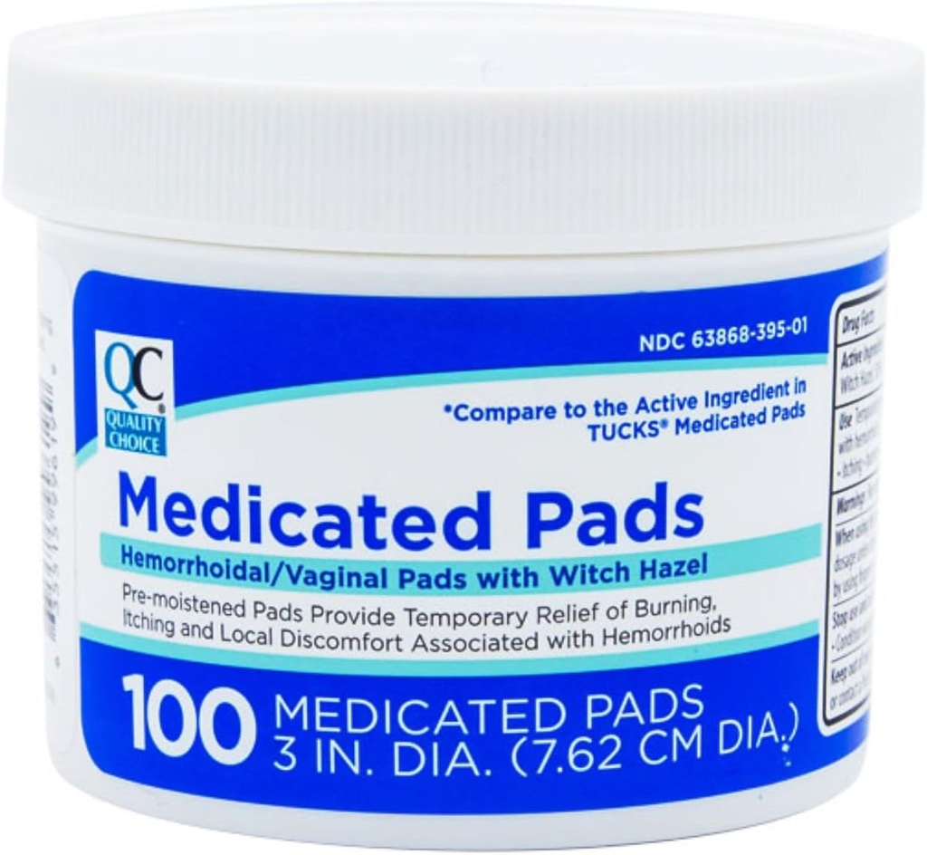 Quality Choice Aambeital Pads Gemedicineerde Koeling Relief 100 Tellen Elk