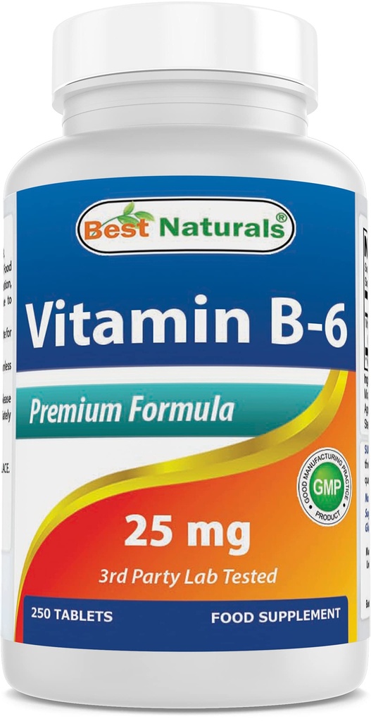 Best Naturals Vitamine B-6 25 Mg Tablets, 250 Tellen