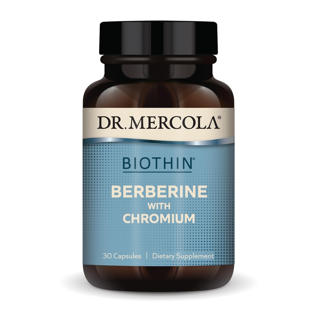 Dr. Mercola Biothin Berberine met chroom - Ondersteunt gezonde metabolische functie - Verbeterde absorptie - Non-GMO, Glutenvrije & sojavrije - 30 capsules (30 porties)