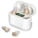 Hoortoestellen met langdurig opladen, Onzichtbare gehoorapparaten voor senioren met Smart Noise Annulering, Volledig In-Canal Hearing Aid Devices, Easy Control (Beige)
