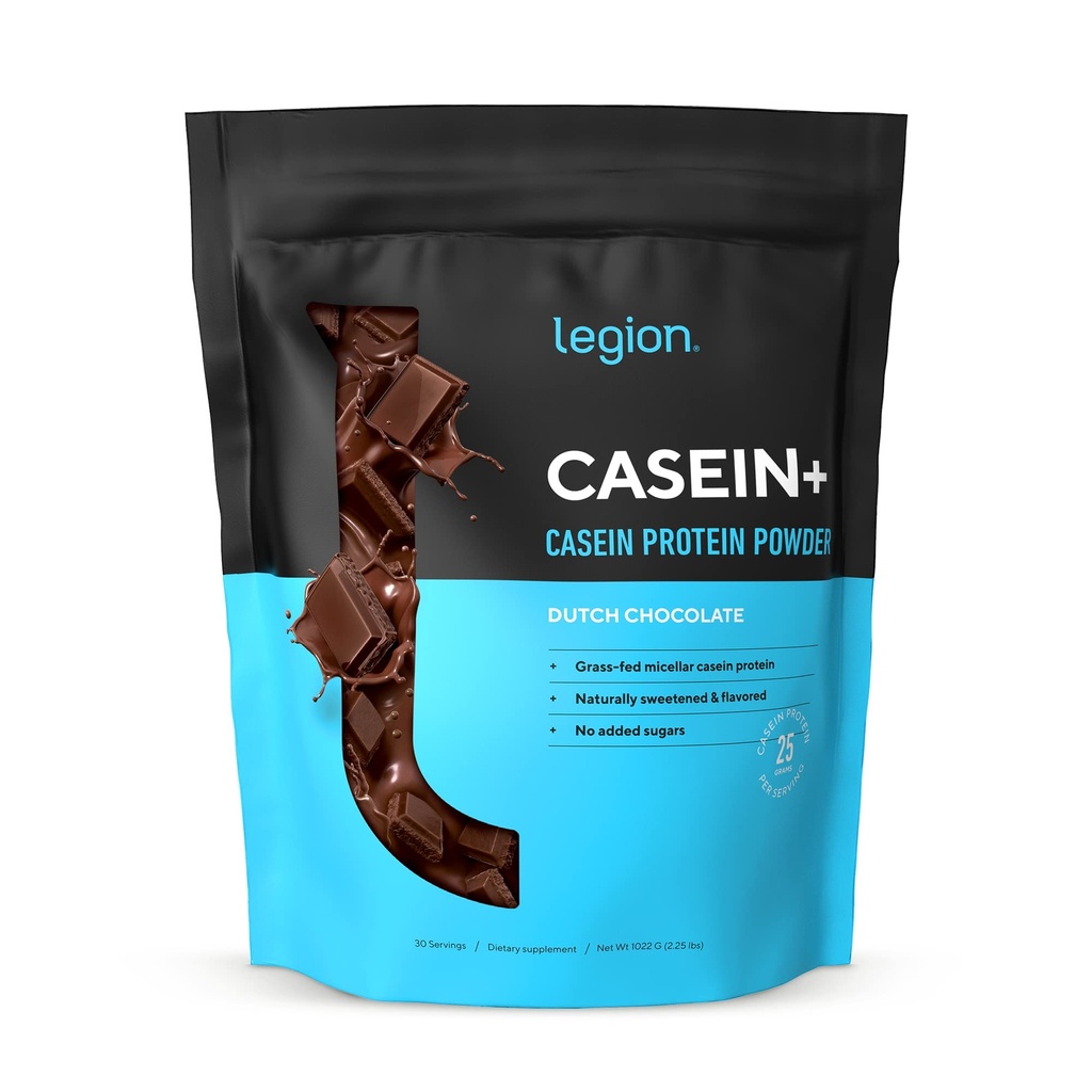 LEGION Caseïne Proteïnepoeder (Nederlandse Chocolade) - Slow-Release Micellar Caseïne Proteïnepoeder - Non-GMO, Glutenvrije en natuurlijk zoet poeder van Grass-Fed Cows (25 Servers)