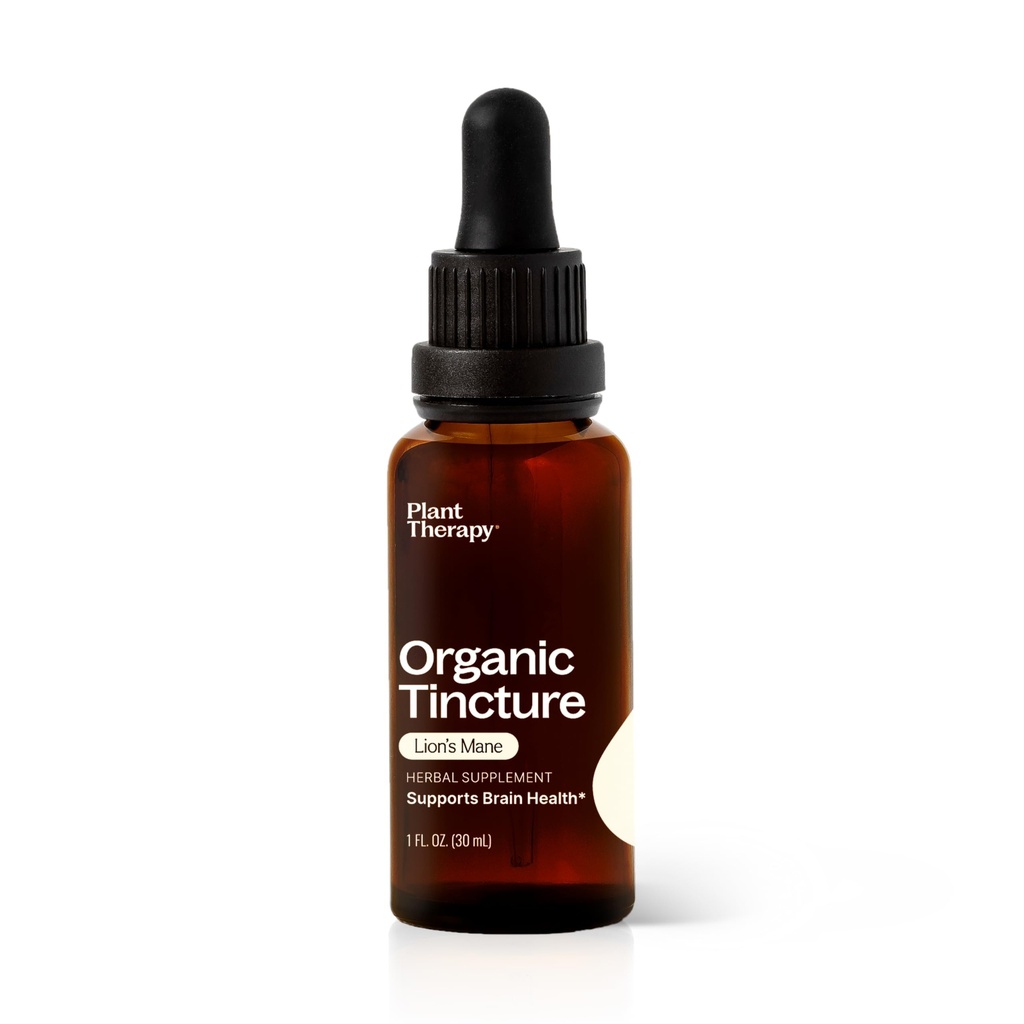 Plant Therapie Biologische Leeuw Mane Tinctuur 30 ml (1 oz) Ondersteunt Hersengezondheid, Geestelijke Helderheid & Geheugen, Krachtig & natuurlijk Extractieproces, Veganistisch, Niet GGO, Glutenvrij, Vloeibaar, 1 Fles