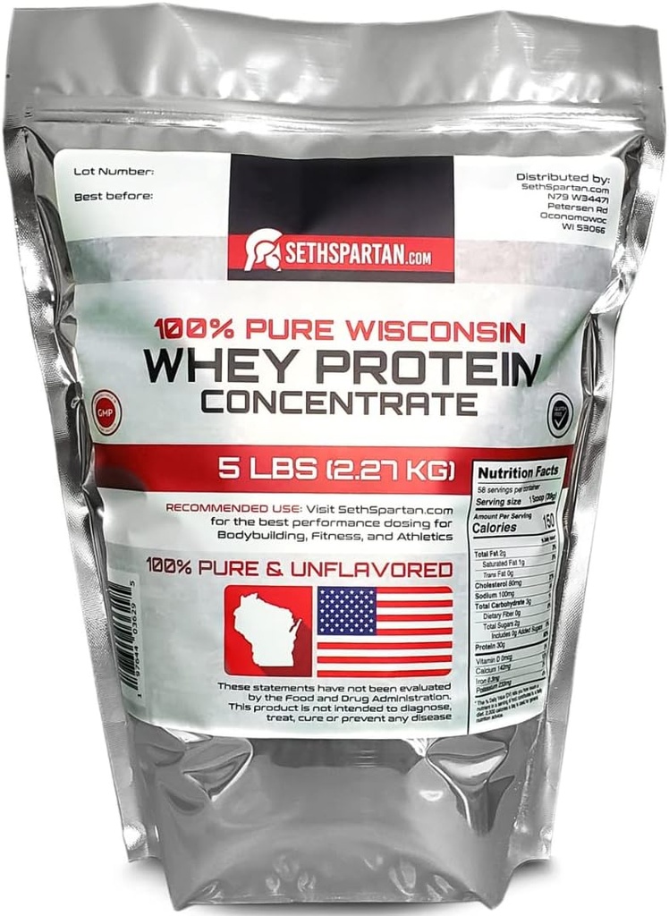 100% Pure Wei Proteïne - 5 LB (2.27 KG) - 30g Proteïne Per Scop! - Unflavored Wei Proteïne - (USA Wei Proteïne NIET China geïmporteerd)