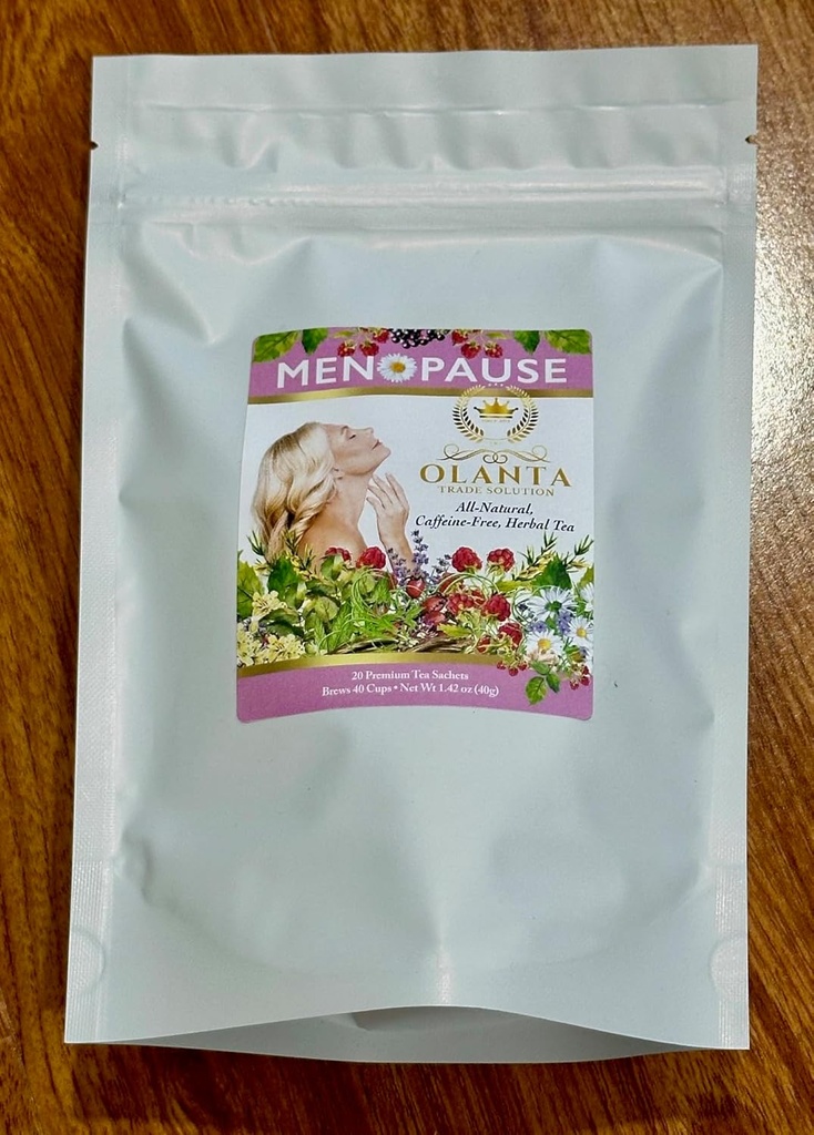 NATUURLIJKE MENOPAUSE TEA - kruidensupplementen voor vrouwen, Ondersteunt Hormone Balance, Ondersteuning bij Hot Flashes, Menopauze blend, Ashwagandha - 20 Premium Thee Sachets