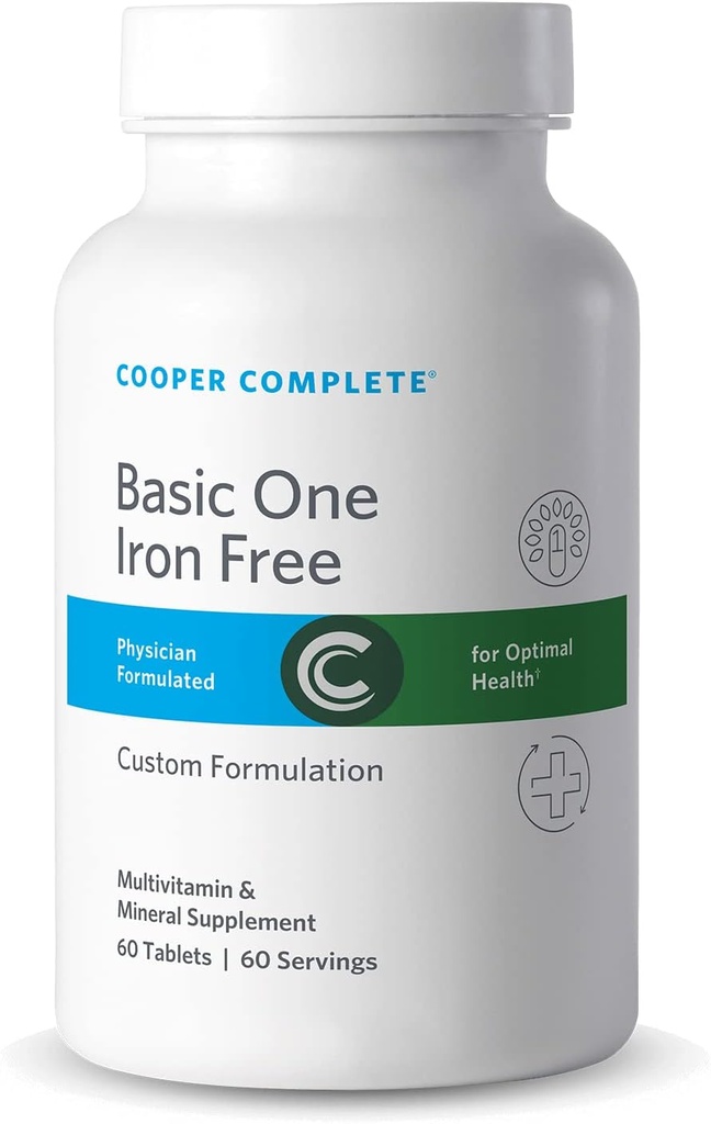 Cooper Complete - Basic One Multivitamine Iron Free - Daily Multivitamine and Mineral Supplement - 60 tabletten per fles. Verpakking van 3