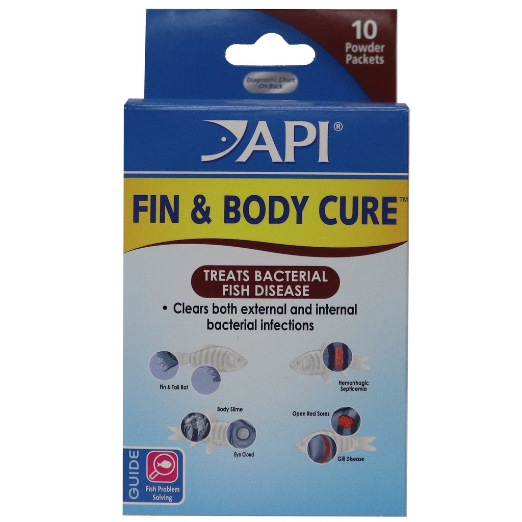 API FIN & BODY CURE Zoetwater Vispoeder Medicatie 10-Count Box