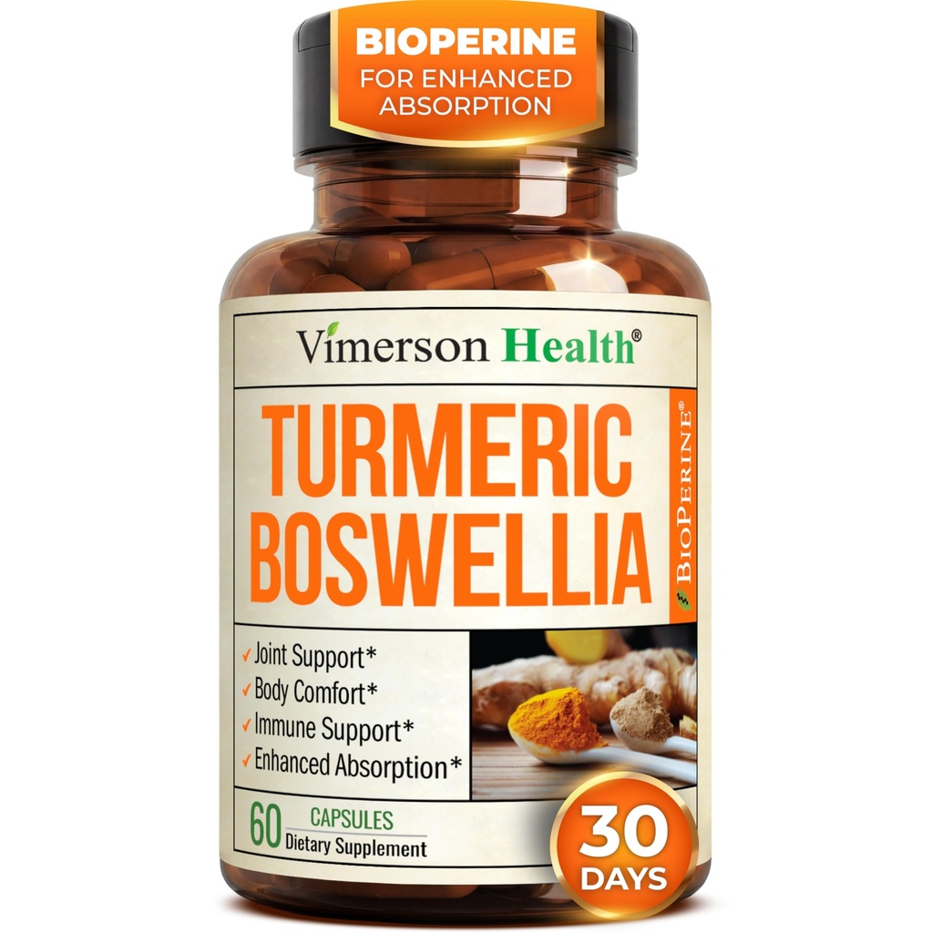 Boswellia Serrata Kurkumasupplement voor gezamenlijke ondersteuning en ontstekingsbalans 