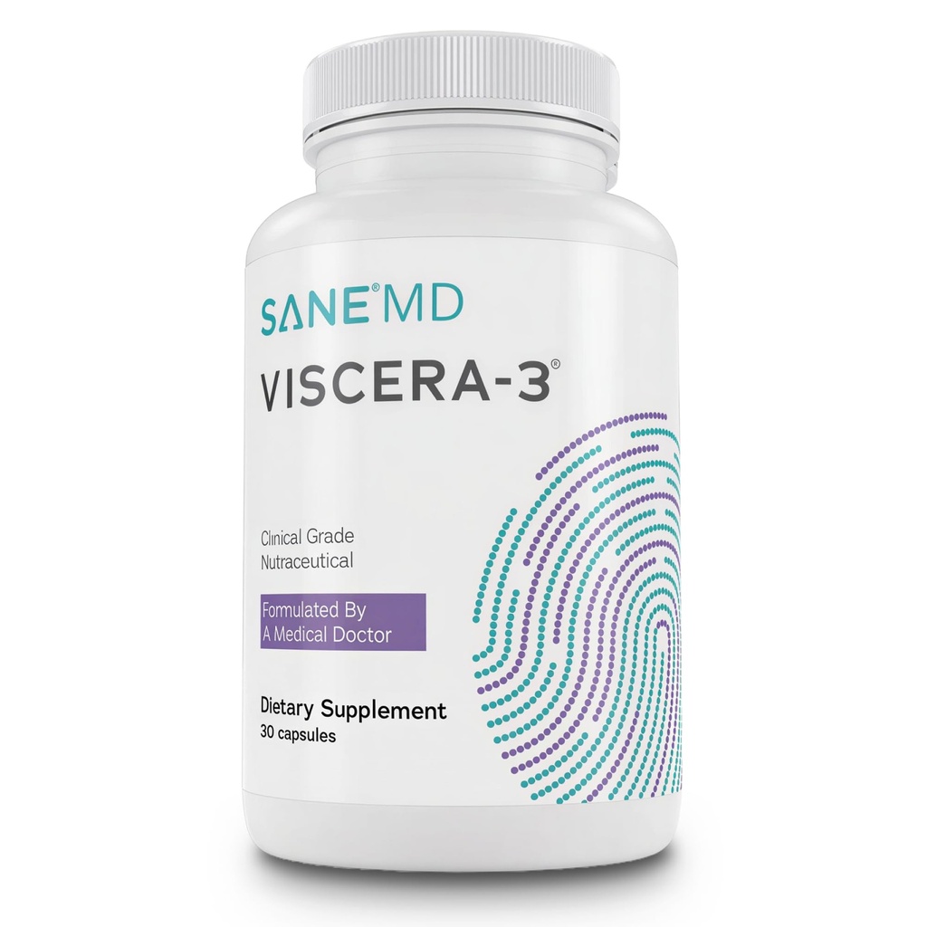 SANE MD - Viscera 3 Postbiotica met tributyrine - Natriumbutyraatsupplement voor gas- en opblaashulp - Gut Health - IBS & Leaky Gut Butyric Acid Supplement - NSF Certified - 30 Capsules