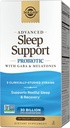 Solgar Advanced Sleep Support Probiotic with GABA & Melatonine, 30 Vegan Capsules - 30 Miljard CFU - 5 Klinisch gestuded strains - Ondersteuning voor rustgevende slaap & herstel - Non-GMO & Vegan, 30 Servings