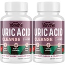 Uric Acid Cleanse & Detox met Tart Cherry, ongekookte Zaad Uric Acid Supplement, Uric Acid Levels, Joint, Nier en Slaap 90 Veggie Capsules(2 Fles)