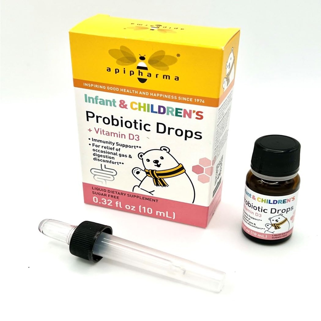 Probiotische druppels voor zuigelingen met vitamine D3 - voor kinderen, peuters en zuigelingen - Digestieve gezondheid & Immuniteitssteun, Gas & Discomfort bijstand (0.32oz)