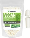 XPRS Nutra Maat 1 Lege capsules - 100 Graaf Lege Vegan Capsules - Vegetarische pillen - DIY plantaardige Capsule Vul- Veggie pilscaps voor Do-It-Yourself Supplements (White)