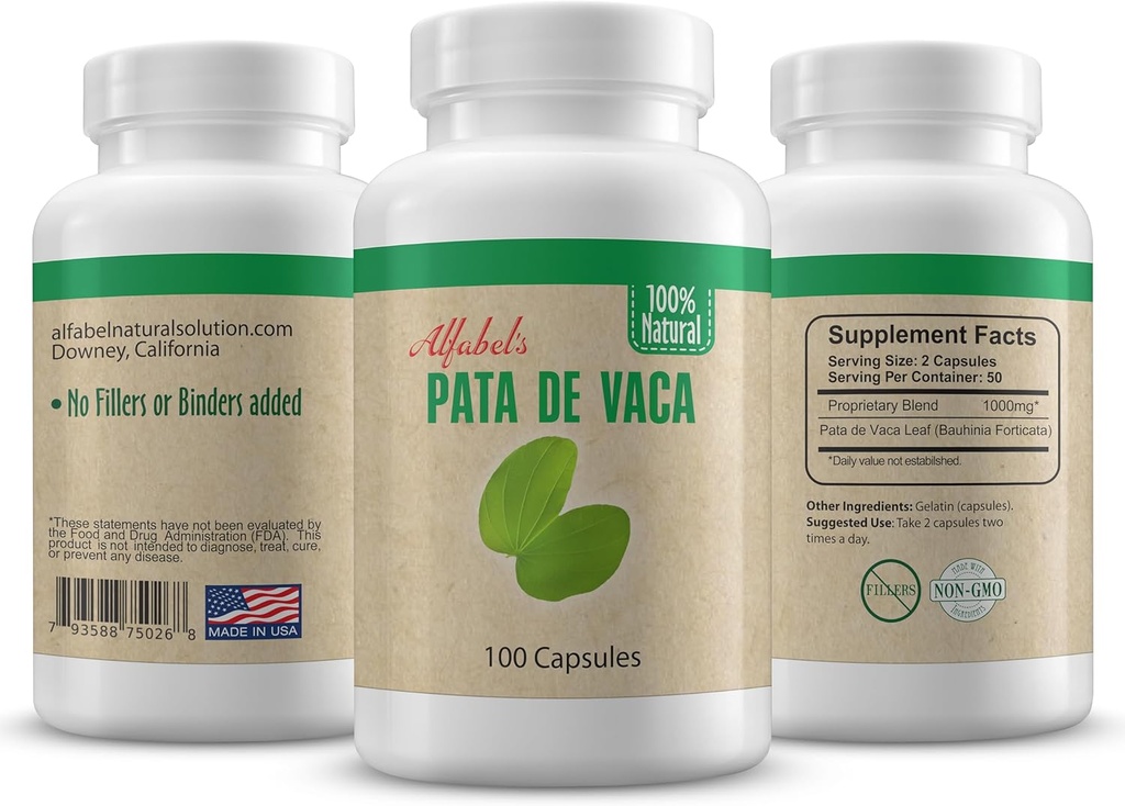 Pata de Vaca kruid - Koe's voet bladeren - 100 Capsules - Geen Fillers