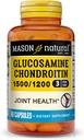 MASON NATUURLIJKE Glucosamine Chondroitine 1500/1200 met vitamine C, ondersteunt de gezamenlijke gezondheid voor normale flexibiliteit en mobiliteit*, 60 capsules