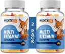 Kinderen Multivitamine Gummies - Non-GMO, Glutenvrij, Vegan Multivitamine Gummies w/Vitamine C, B3, B5, B6, B12, Zink (100 Telling, 2 Pack) 