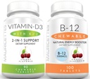 Mauricettes Kauwbare vitamine D3 met K2 & Kauwbare vitamine B12 1000 mcg Energie en Immune Ondersteuning Bundel