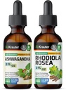 BIO KRAUTER Ashwagandha Tinctuur 2 Fl. Oz. & Rhodiola Rosea Tinctuur 2 Fl. Oz.