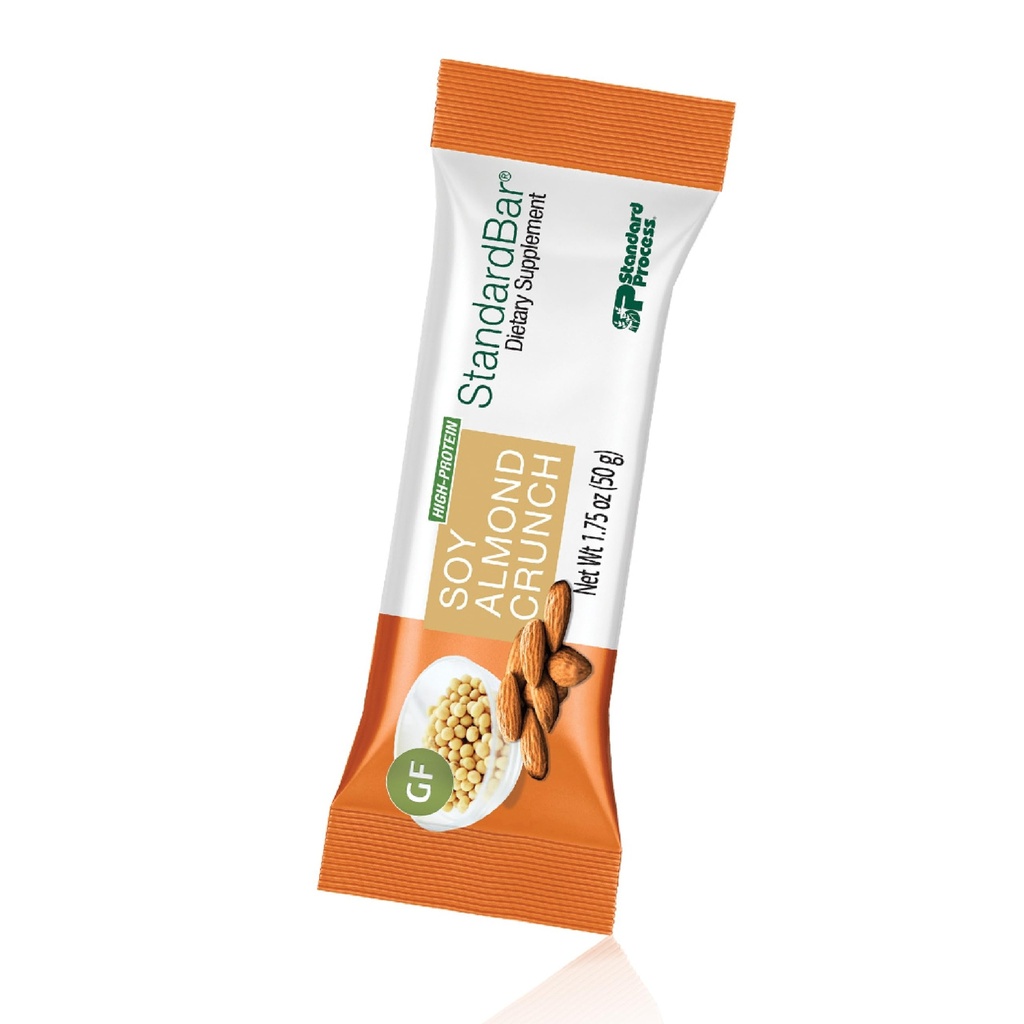 Standard Process - StandardBar Soy Almond Crunch - High Protein Bar for Energy & Heart Health - Healthy Snack - Vegetarisch, Glutenvrij - 18 Bars