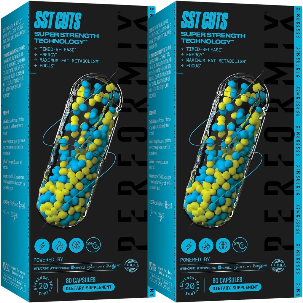 PERFORMIX - SST-cuts - Thermogenic with CLA - Energy, Focus & Mood - Metabolisme Support - Hunger Control - Nootrope - Preworkout - Mannen & Women - 160 Servings - 2 Pack