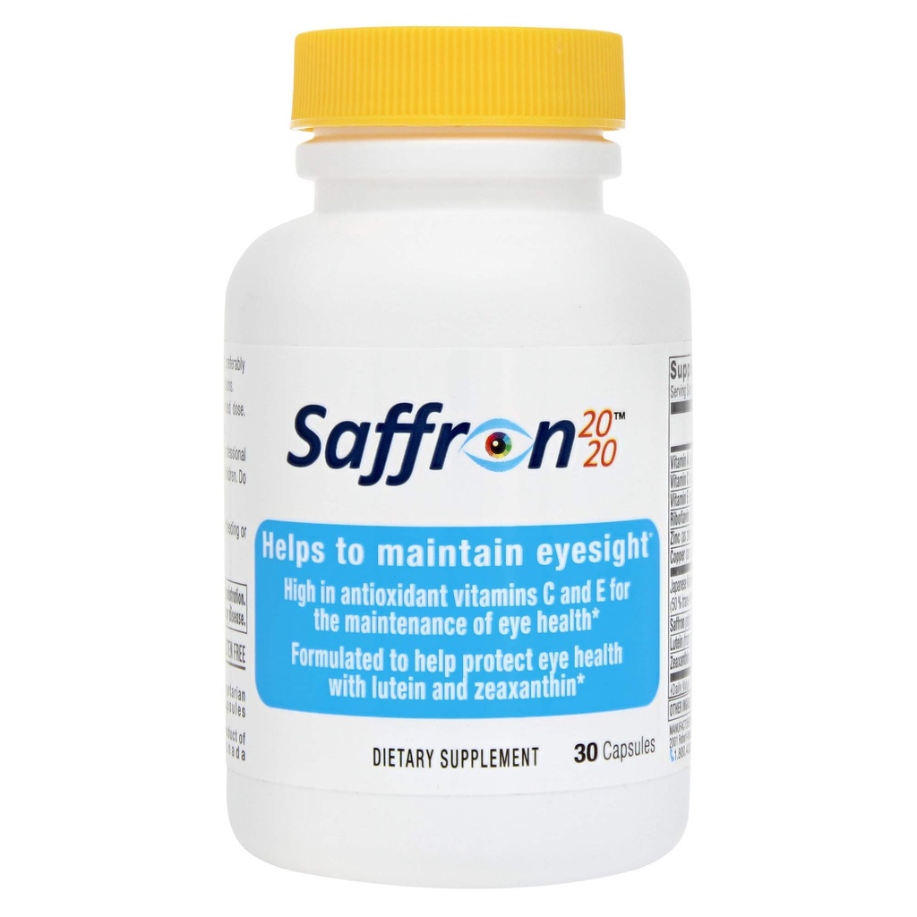 Saffron 2020 Supplement met Saffron, Resveratrol, Vitaminen en Mineralen, Zeaxanthine en Luteïne -30 Vegetarian Capsules
