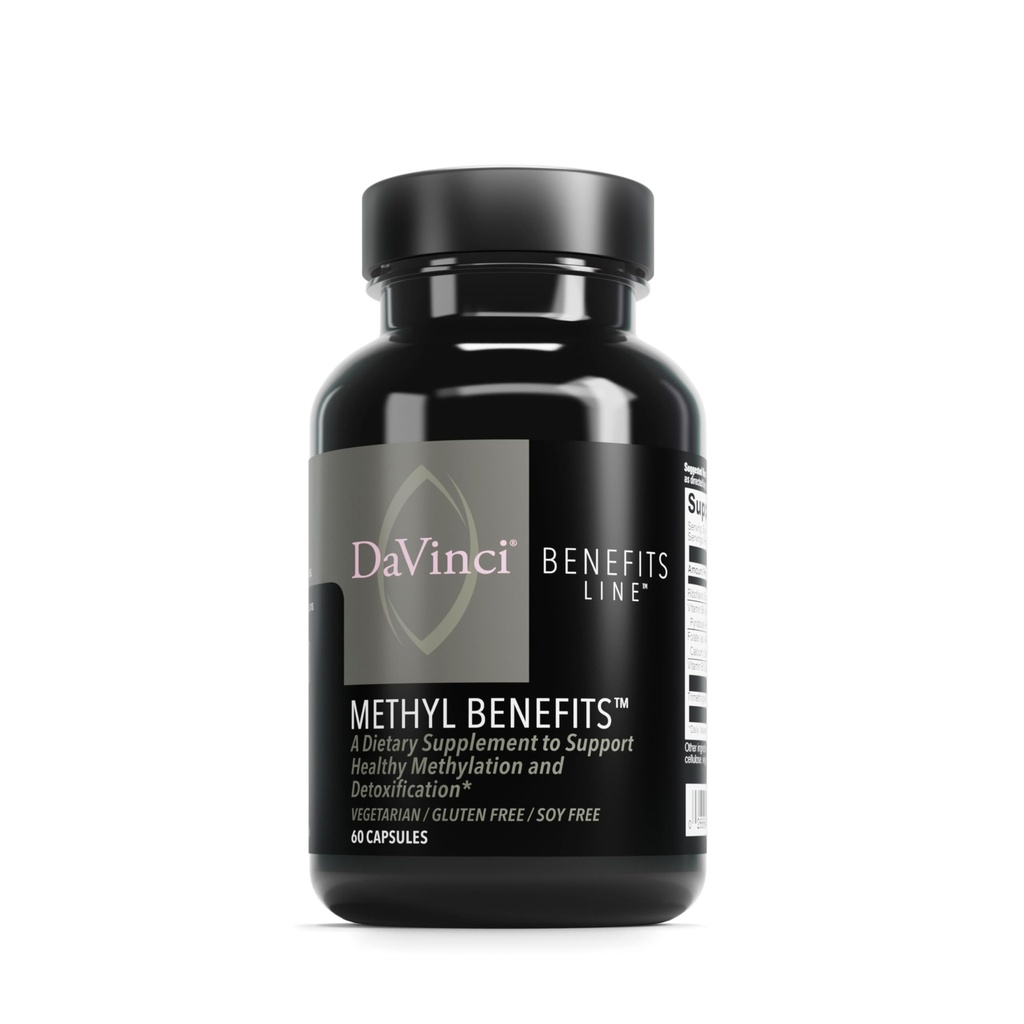 DAVINCI Labs Methylvoordelen - Dieetsupplement ter ondersteuning van gezonde methylering, ontgifting en energieproductie* - met vitamine B6, B12, Folaat en meer - Glutenvrije - 60 Vegetarische Capsules