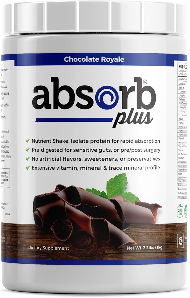 Isolaat eiwit - Dieetsupplement voor verbeterde Gut Health, Extra voedingsondersteuning, Non-GMO, Glutenvrij, Lactosevrij, Caseïnevrij (2.2 Lbs, Chocolate Royale)