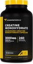 Primaforce Creatine Monohydraat Capsules - 240 Capsules, 3.000 mg per portie, Glutenvrij en Non-GMO