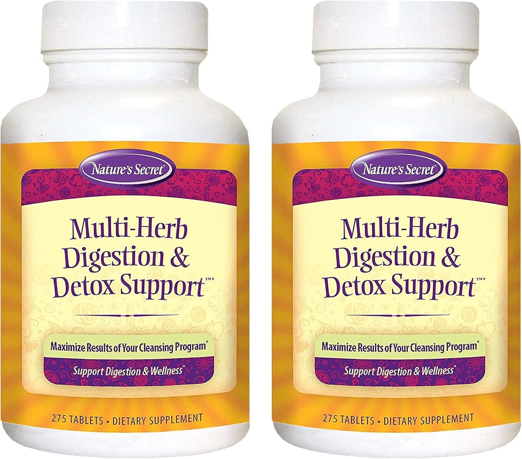 Geheime Multi-Herb Digestie & Detox Ondersteuning - 275 tabletten - 2 verpakkingen
