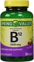 ALLEEN 1 IN PACK Spring Valley Fast-dissolve Vitamine B12 2500 Mcg, Metabolisme Ondersteuning, 120 tabletten kersensmaak
