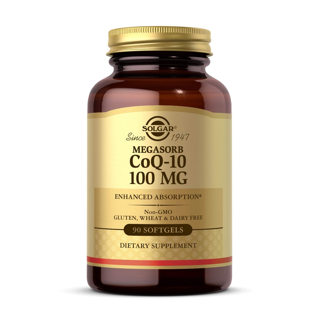 Solgar Megasorb CoQ-10 100 mg, 90 Softgels - Ondersteunt gezonde veroudering - Co-enzym Q10 Supplement - Verbeterde absorptie - Non-GMO, glutenvrij, zuivelvrij - 90 porties
