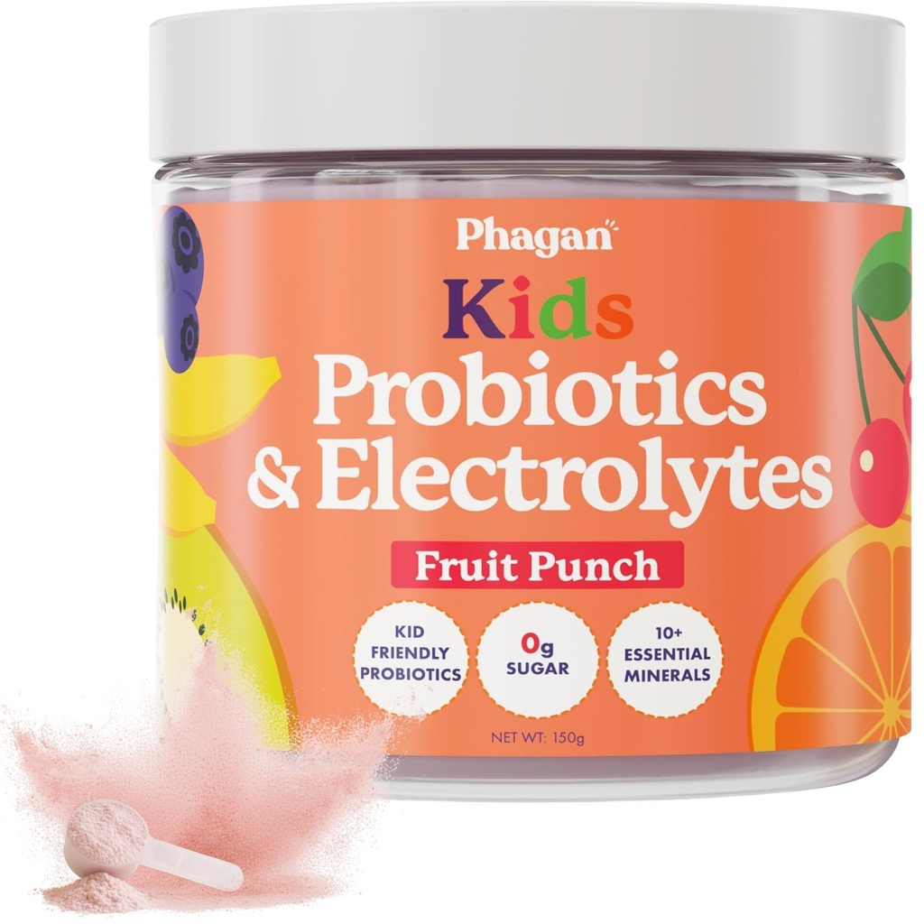 Kids Probiotic and Electrolytes Powder - Electrolyte Powder for Hydration, Digestief and Immune Support - Probiotica with Essential Minerals - Electrolytes Powder No Sugar for Active Kids