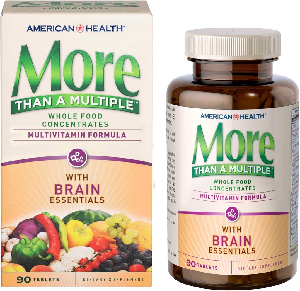 American Health Meer dan een Multiple met Brain Essentials Tablets, 90 Tellen