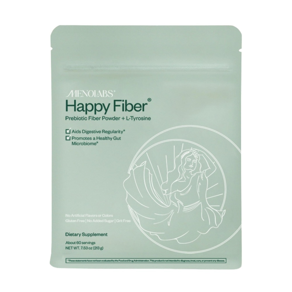 MENOLABS Happy Prebiotic Fiber Supplement - 60 Servers (213 g) - Expertly-Formulated Menopauze Supplementen voor vrouwen, met L-tyrosine