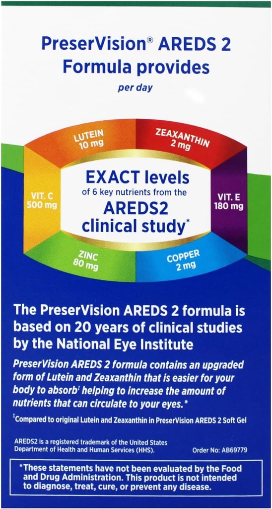 PreserVision AREDS 2 Eye Vitamin & Mineral Supplement 210 Softgels