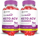 (2 Pack) Fast Active Keto ACV Gummies Advanced Formula 1000MG Fastactive Keto Gummies Apple Cider Vinegar Geformuleerd met Granaatappel Beet Sap Poeder B12 Vegan Non GMO 120 Gummys