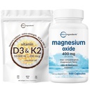 Micro Ingrediënten Vitamine D3 10.000iu + K2 200mcg Kokosolie Softgels & Magnesium Oxidatie 400mg Bundelpakket 