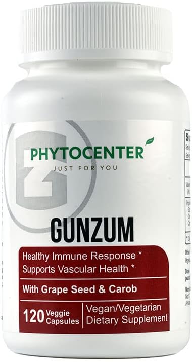 GUNZUM Vasculair Gezondheidsondersteuning Supplement met Grape Seed, Carob en Oriental Sweetgum (Vcaps)